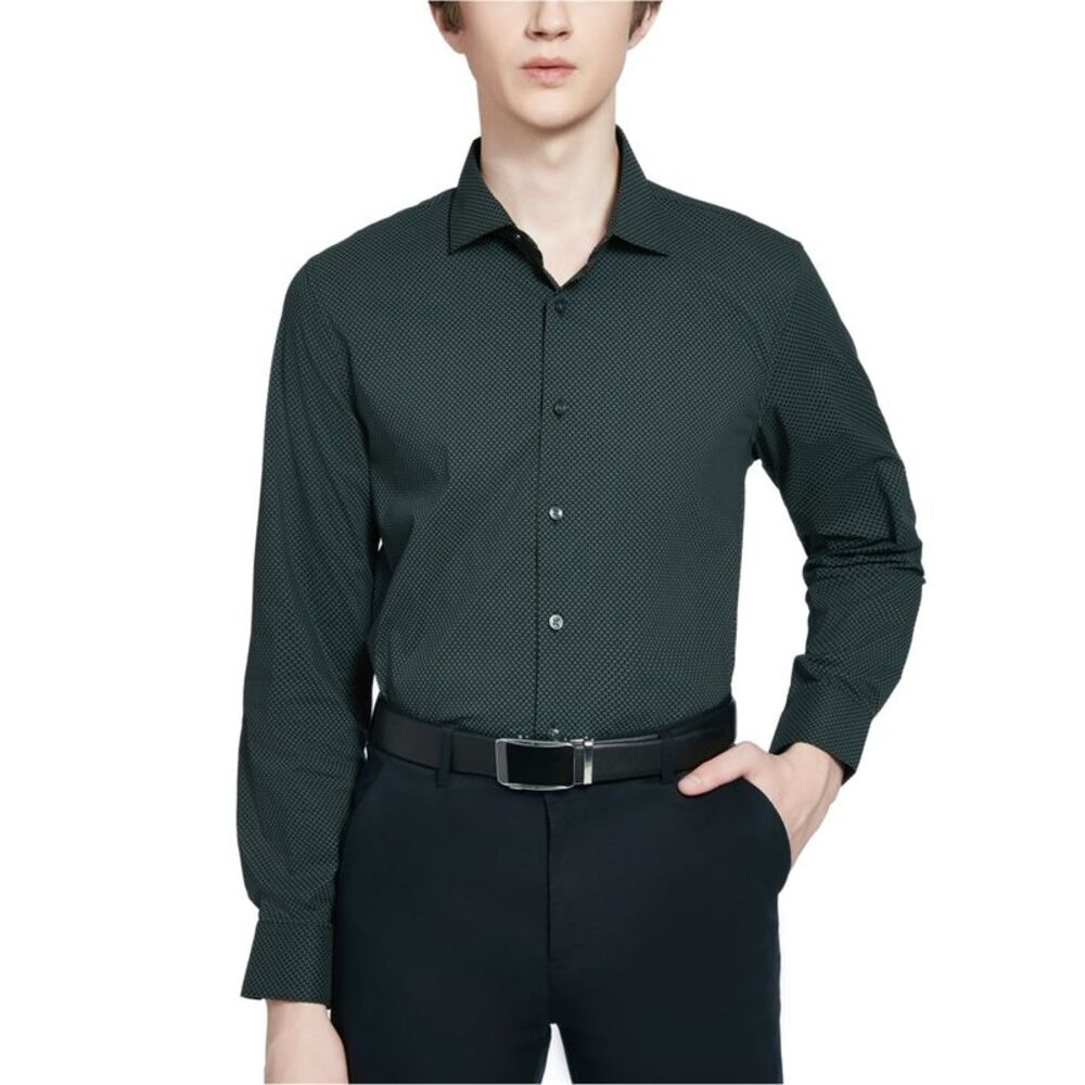Tallia Mens Slim Fit Micro-Geo Button Down Dress Shirt, NWT